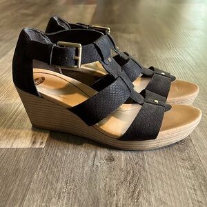 DrScholl’s Barton Wedge Sandal - Black - Size 7